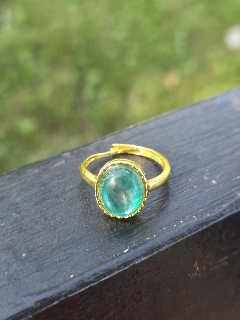 Amazonite Sea Green Crown Ring